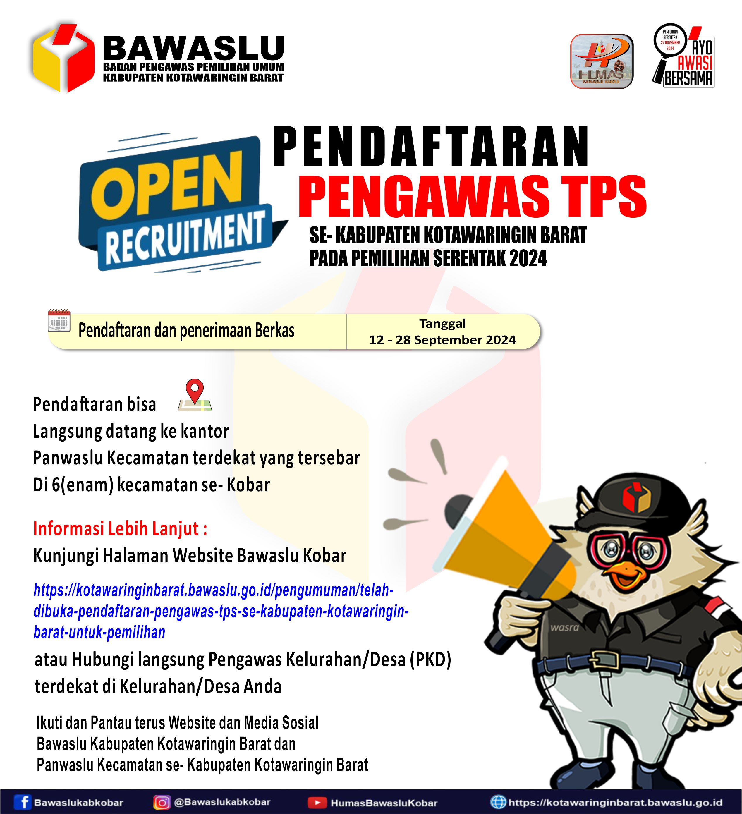 Pengumuman Rekrutmen Pengawas TPS