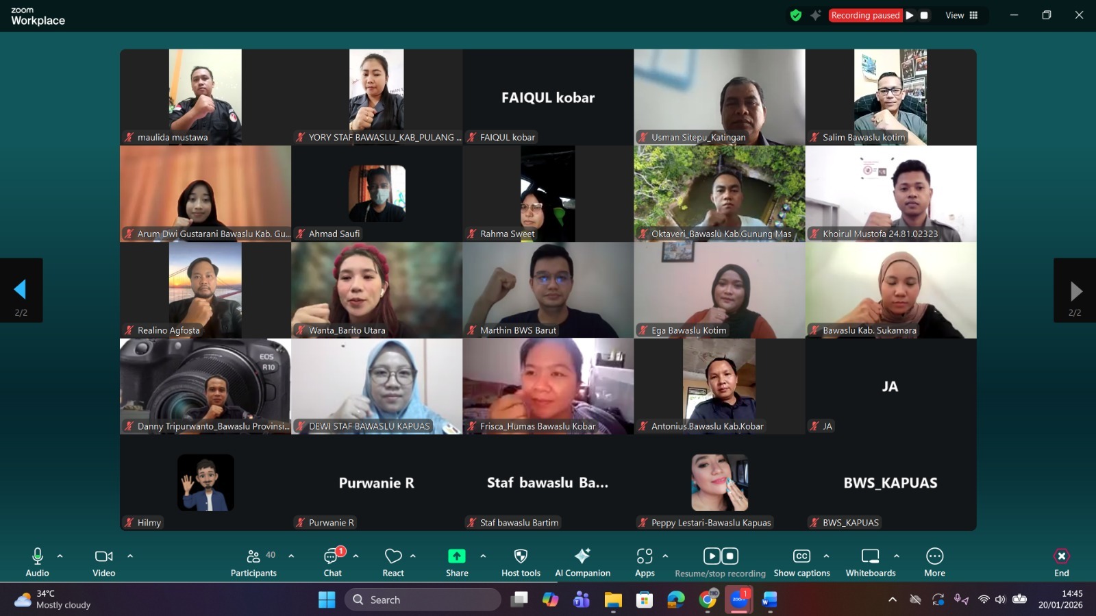 Foto Bersama Pelaksanaan Kegiatan Melalui Zoom Meeting