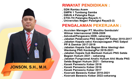 Kepala Sekretariat Bawaslu Kobar